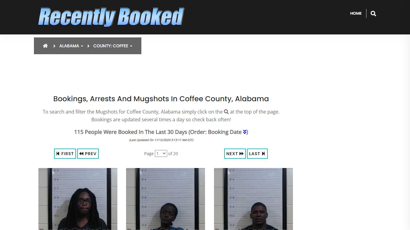 Bookings, Arrests and Mugshots in Coffee County, Alabama - Recently Booked