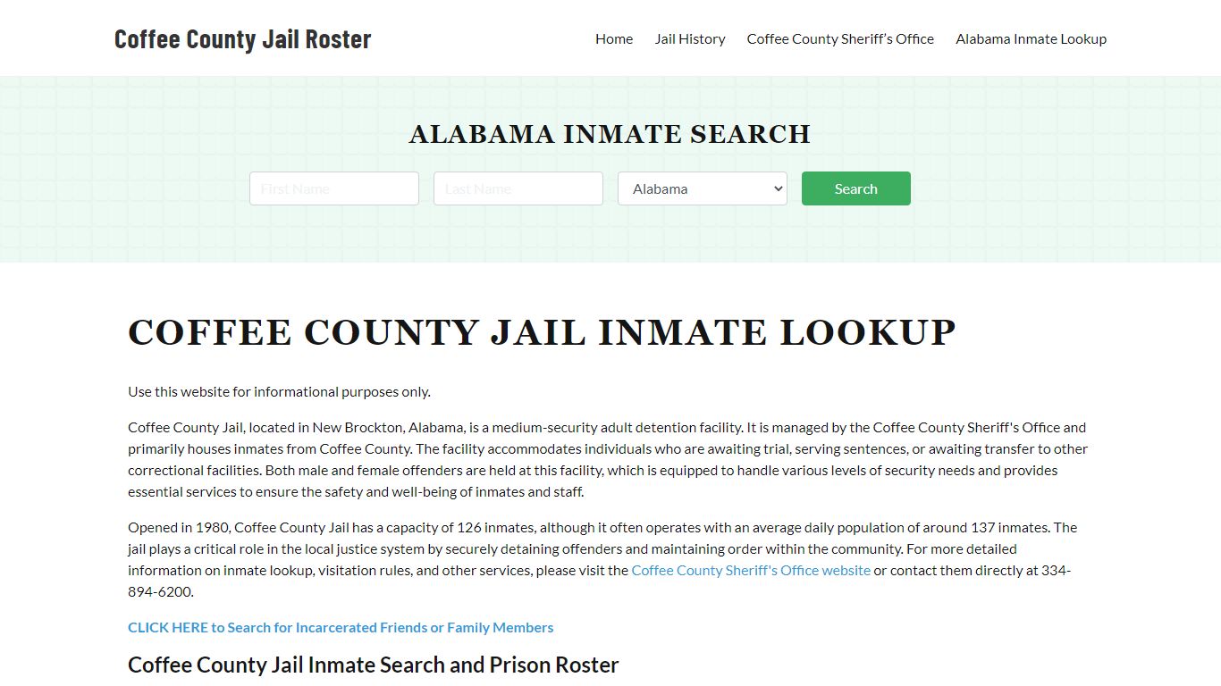 Coffee County Jail Roster Lookup, AL, Inmate Search